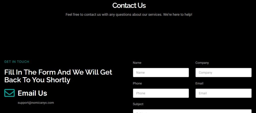 Nomicanyx customer support help Nomicanyx customer support help